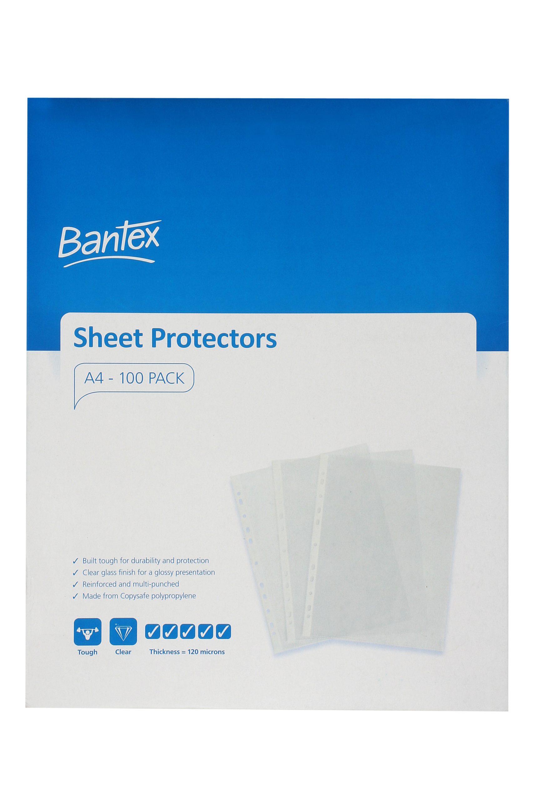 Bantex T/Sheet Protectors A3 Portrait 120um HD Box 100